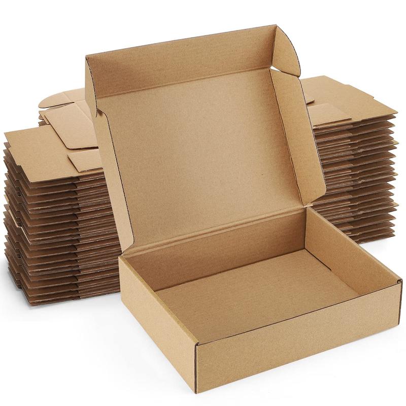 Product Introduction of Cardboard Box, 25pcs/set Kraft Paper Box, Gift Box, Mailer Box, Shipping Box, Gift Wrapping Supplies for Wedding, Birthday, Party, Bakeware 0
