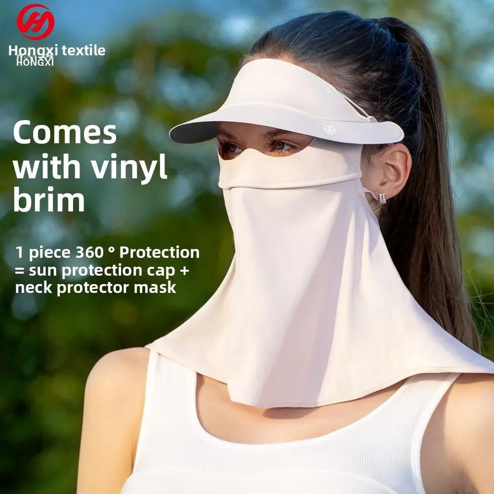 Black Rubber Brim Full Face Sun Protection Mask Cycling and Driving Lengthened Neck Protection Sun Protection Mask UV Protection Summer Sun Protection
