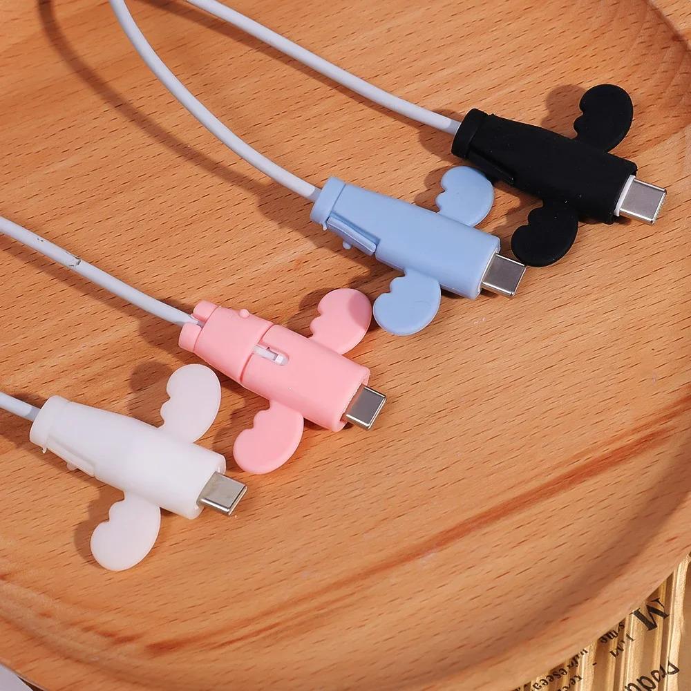 1/2/4/5Pcs Pelindung Kabel Charger Silikon Untuk Ponsel Iphone Samsung Xiaomi Universal Penggulung Kabel Data Anti-Patah