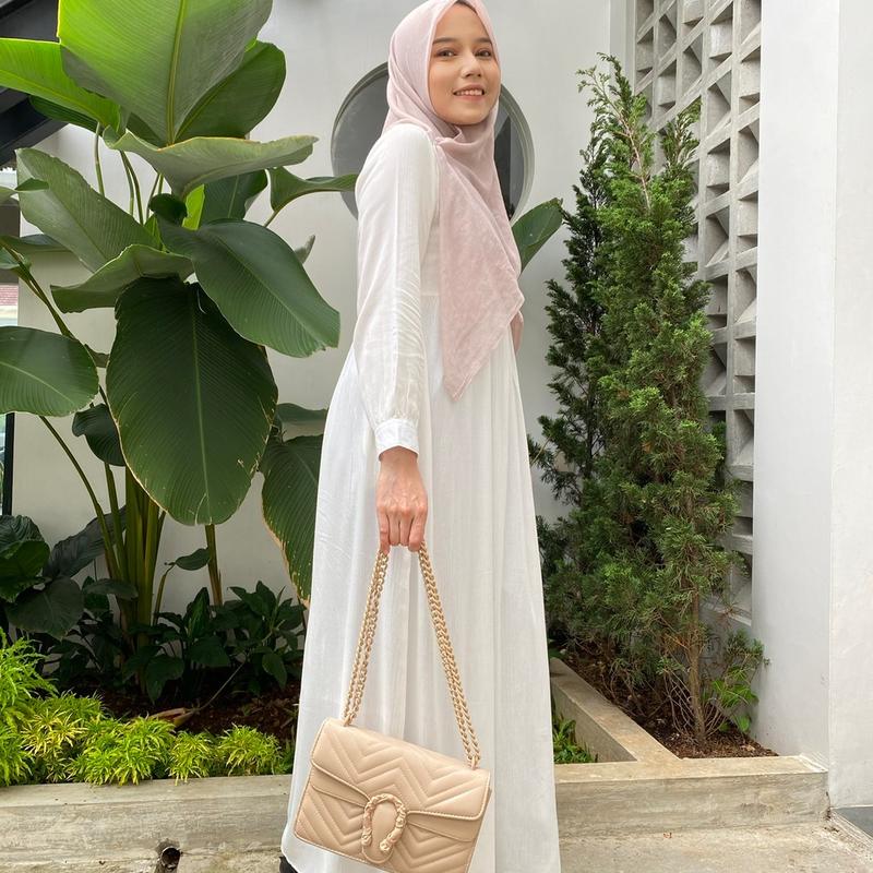HAWACORNER - ROSA DRESS Rayon Crinkle Ironless Cantik Muslim Wanita Gamis 5