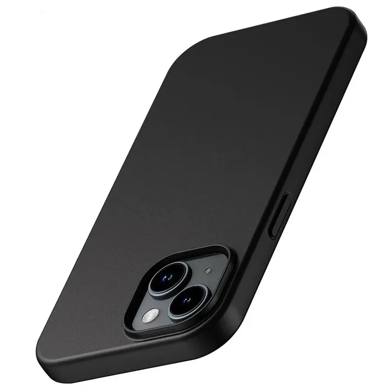 Ốp Mềm Silicon Lì Thiết Kế Sang Trọng, Tương Thích Với iPhone 15, 14 Plus, 13, 12 Mini, 11 Pro, XS Max, X, XR, SE 2, 3, 7, 8 Plus, Siêu Mỏng, Màu Đen Trơn, Vỏ Bảo Vệ 0