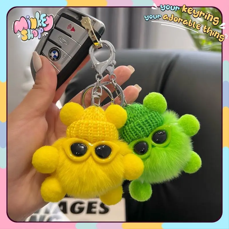 Móc Khoá Tiểu Yêu Bông Lông Xu Đáng Yêu Dễ Thương Quà Tặng Phụ Kiện Balo Cặp Xách Xe Máy Oto Cute -Minkey