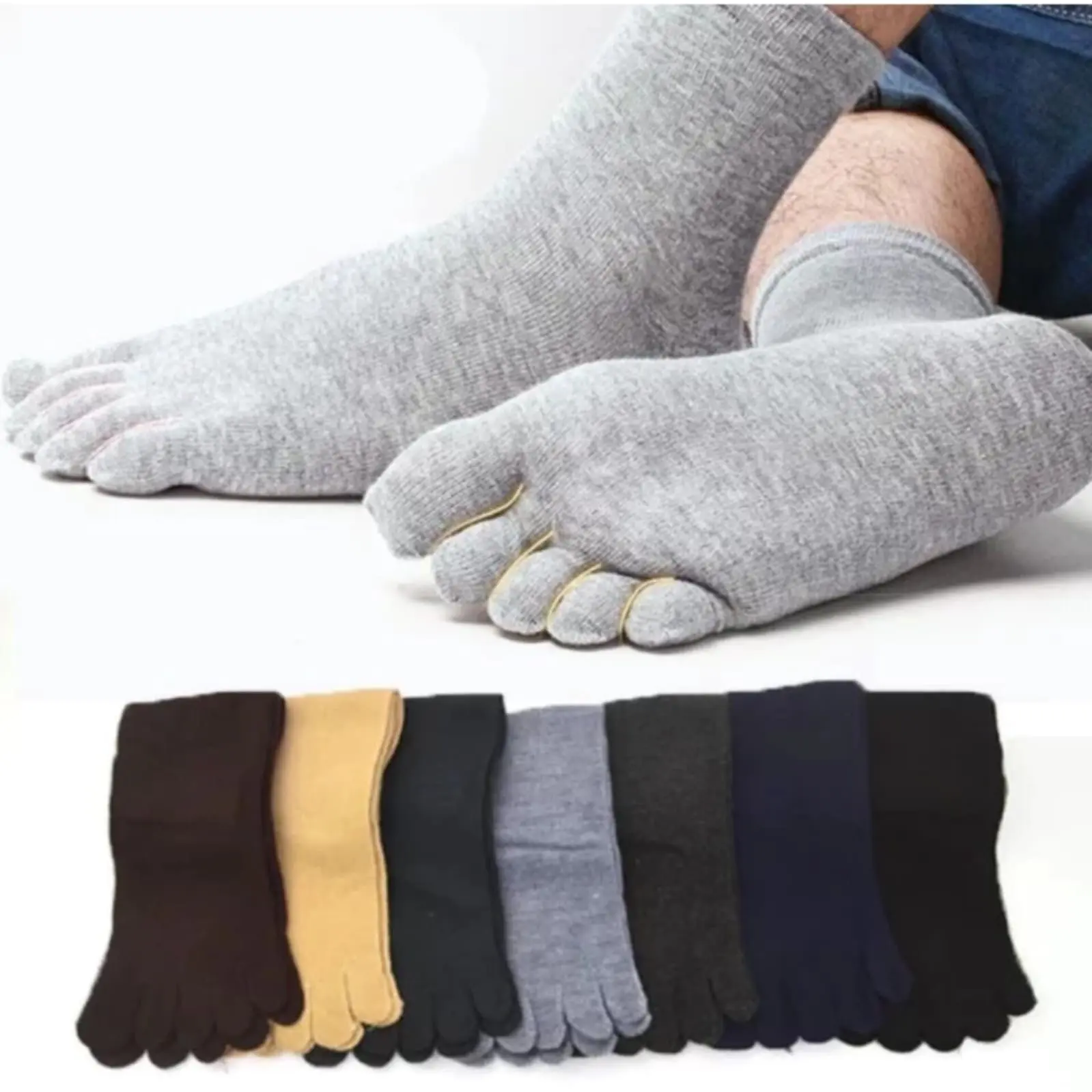 Kaos Kaki 5 Jari Pria Wanita Warna Polos