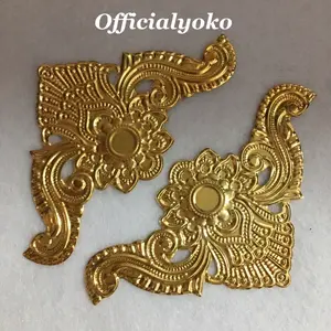 Lempengan Besi Warna Gold / Hiasan / Dekorasi / Mahar / Hantaran isi 2pcs #11