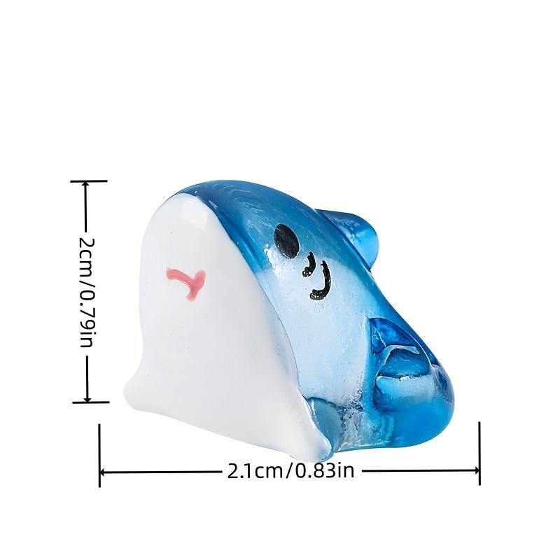 Random Color Cute Shark Shaped Resin Ornament, 10pcs/30pcs Mini Simulation Cartoon Static Fish Decoration, Fish & Aquatic Supplies for Home & Office 1