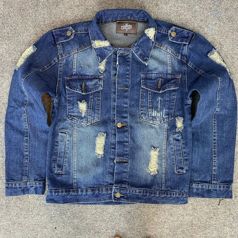 Bossado - JAKET JEANS DENIM PRIA WANITA SOBEKAN POLOSSAN M - XXL 2