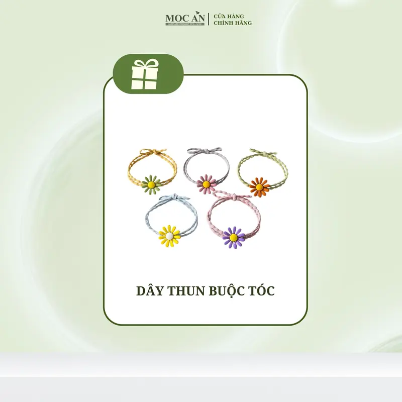 [DBT] Dây Thun Buộc Tóc 3 Dây Hạt Trân Châu Trắng/ Bông Hoa Ngẫu Nhiên Women Nữ Dây Cột Tóc Chun Voi 0
