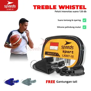SPEEDS Peluit Wasit Pluit Treble Whistle Olahraga Periwitan Alat Outdoor Ball Bola Sport 120db + Lanyard Tali Linesman 007-15