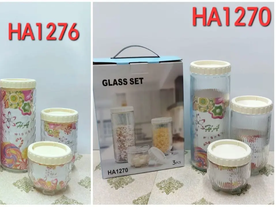 Toples kaca 1 set isi 3 pcs