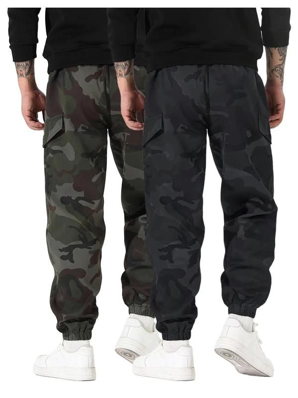 Men's Camo Print Drawstring Waist Jogger Pants, 2024 New Style Regular Fit Casual Pocket Trousers for Fall & Winter, Men's Bottoms for Daily Wear, Pants for Men 6