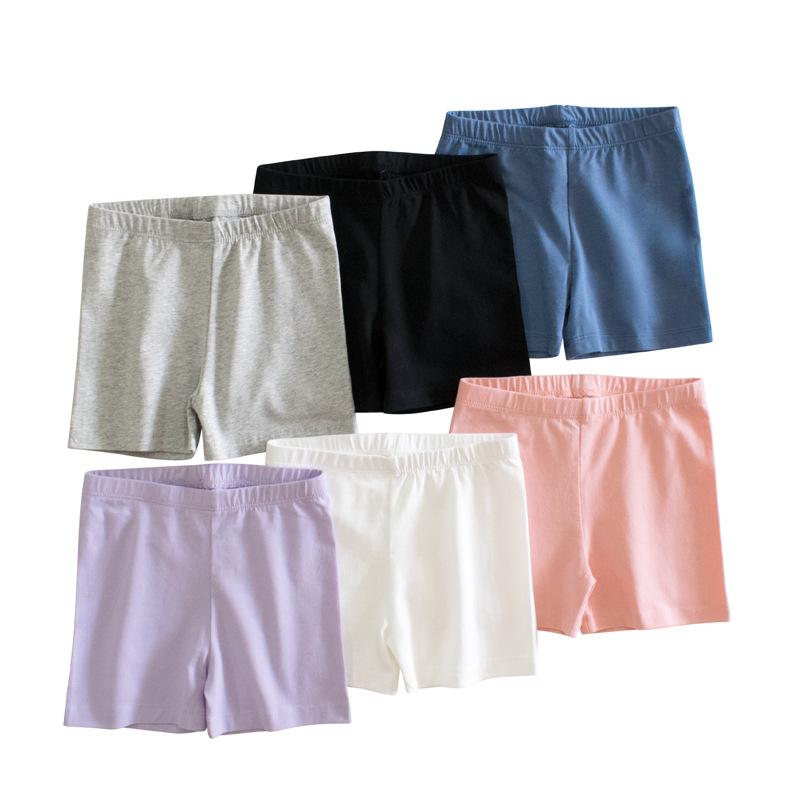 2025 Girls' Leggings Summer Thin Girl's Solid Color Safety Pants Baby Outerwear Crawler short girl 0