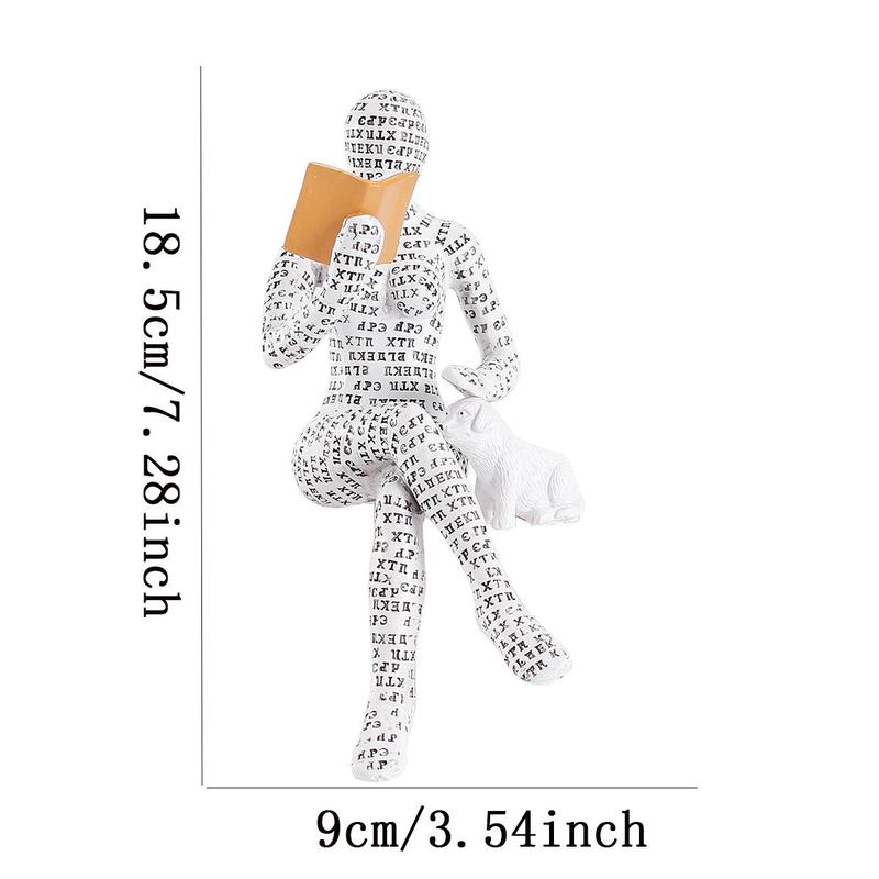 Reading Woman Design Creative Ornament, 1 Count Modern Resin Desk Bookshelf Decoration for Home Office, Statue, Figurine 1