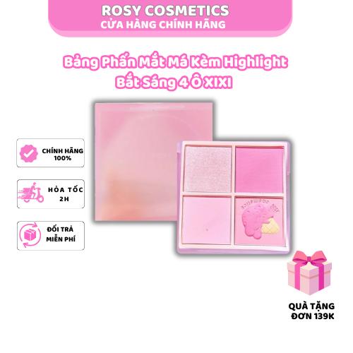 Phấn Má Hồng XIXI Tông Lì Và Nhũ Tạo Khối NO.D511 Màu Đào Lấp Lánh Bốn Màu Tông Lì Chống Nước Lâu Trôi Đơn sắc phấn phấn da hồng gò má hồng hào bền Trang Điểm Mỹ Phẩm Bảng Phấn Mắt