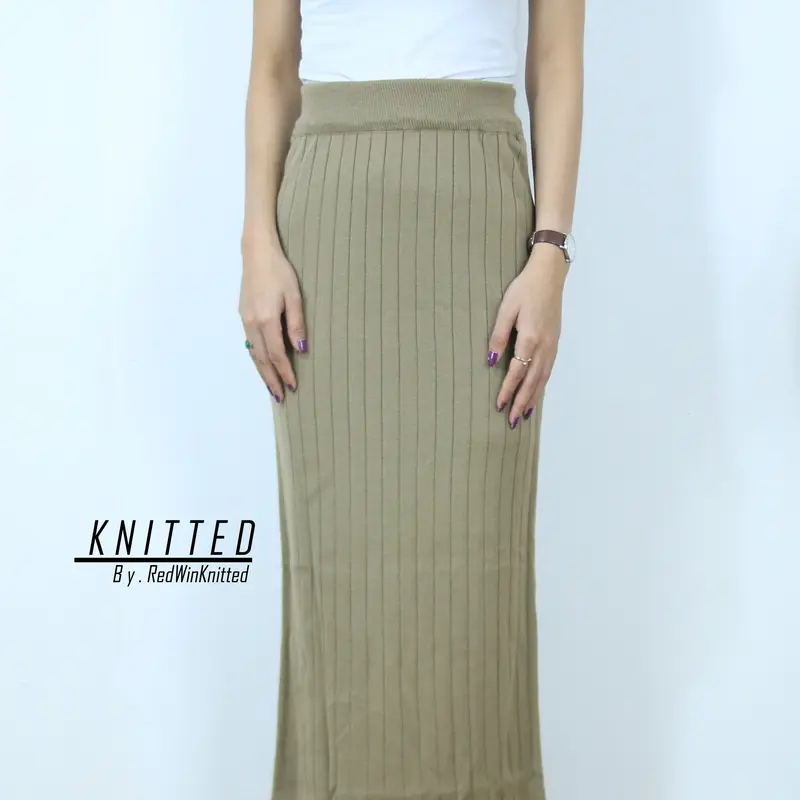 Rok Span Rajut Panjang Premium Tebal New Pattern Midi Panjang Rok Wanita Korean Style Slim Fitting ByRedWinKnitted 1