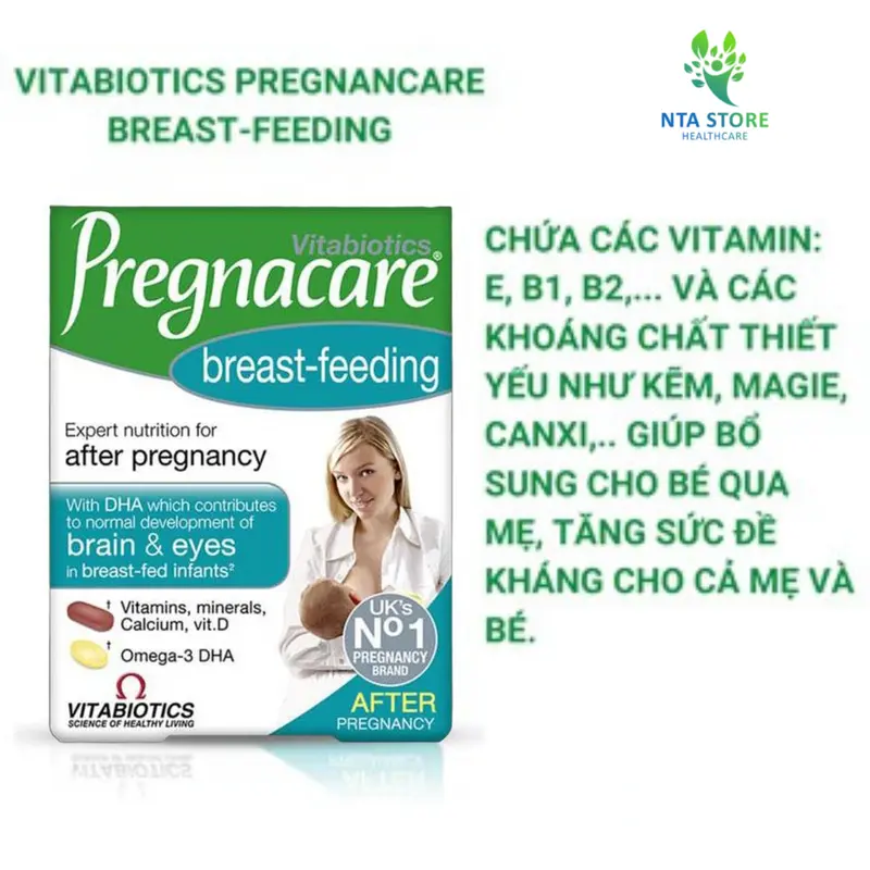 [MUA 1 TẶNG 1 KHĂN MẶT] Vitamin Tổng Hợp Pregnacare Breast Feeding Cho Mẹ Sau Sinh 84 viên - Vitamin Bú Anh - UK 3