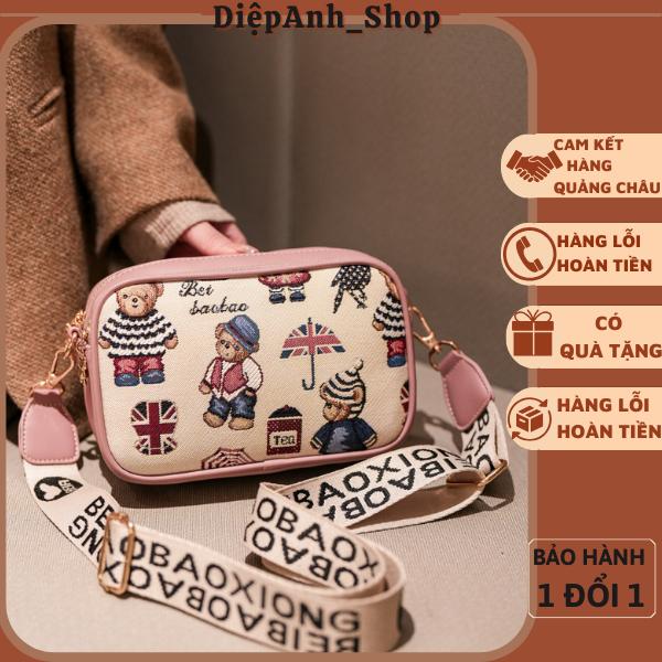 Túi đeo chéo nữ thời trang họa tiết gấu beibaobao hàng quảng châu cao cấp T787