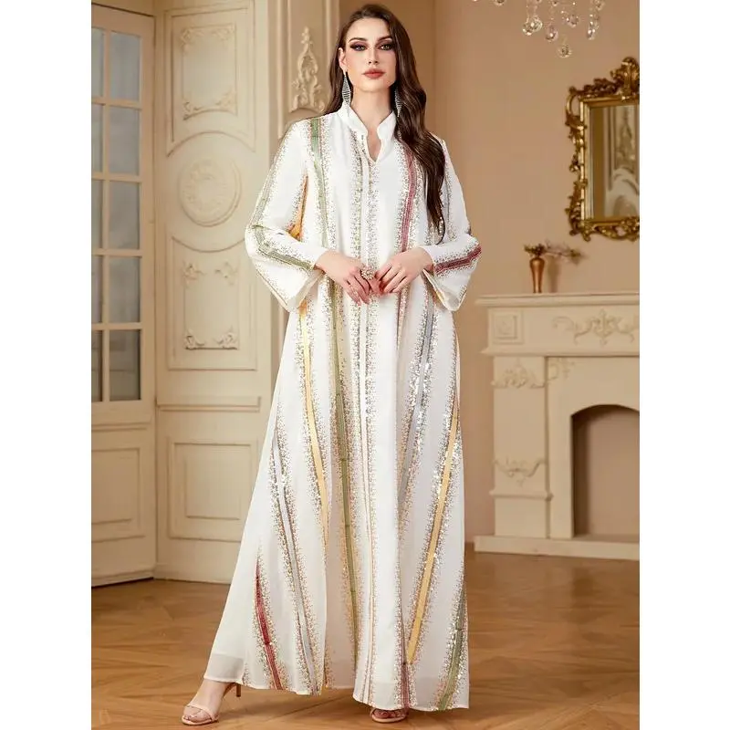 Trang Phục Hồi Giáo Cho Phụ Nữ, Eid, Làm Bằng Voan, Phong Cách Jalabiya, Thích Hợp Cho Bữa Tiệc, Váy Dài, Lễ Ramadan, Ma-Rốc, Abaya, Áo Choàng Dài, Dubai Kaftan Vestidos Largos, 2024