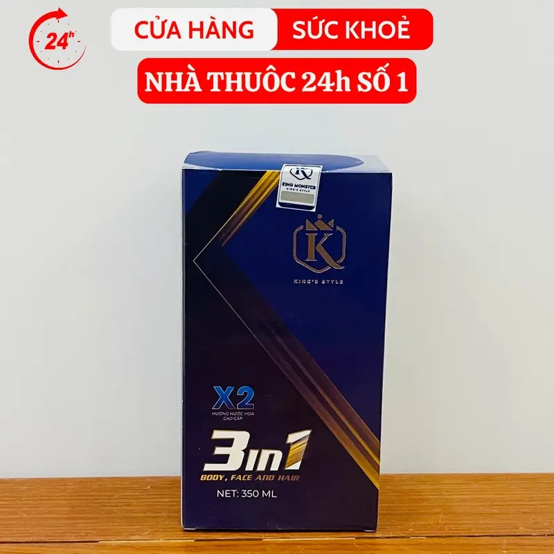 Combo Sữa tắm gội King Monster 3 in 1 hương nước hoa cao cấp Massage Dưỡng Body 8