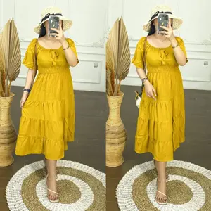 DASTER POLOS DRESS CANTIK SUSUN REMPEL PITA RUFFLE BEST SELLER DAILY OUTFIT KEKINIAN daster polos busui dan baju hamil jumbo Fit Lembut Panjang Rayon Wanita Bumil Ibu