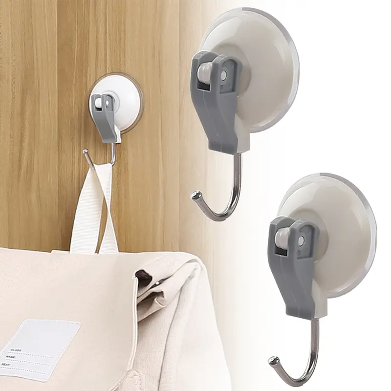 Móc Cốc Hút, 2 Chiếc, Giá Chân Không Có Thể Tháo Rời Cho Nhà Vệ Sinh, Phòng Tắm Và Nhà Bếp, Móc Treo Khăn, Móc Hút Chắc Chắn Và Không Dấu Vết, Lưu Trữ 0
