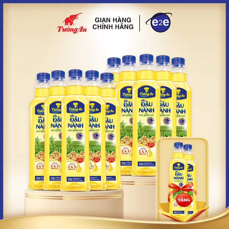 Tường An Premium Dầu Ăn Đậu Nành Thượng Hạng 1L x 10 Chai Tặng 2 Chai  - Dùng Cho Cả Gia Đình | E2E Thực Phẩm Đồ Uống | Kido Group 4