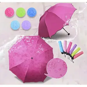 Payung 3 Dimensi Lipat Magic Umbrella / Lapisan Hitam ANTI UV Ringan Mungil Kecil Bisa dibawa kemana Warna Cantik