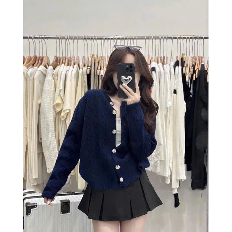 (XẢ KHO) Áo len vặn thừng hình thêu chất len dầy dặn SUMIISHOP mã QC11