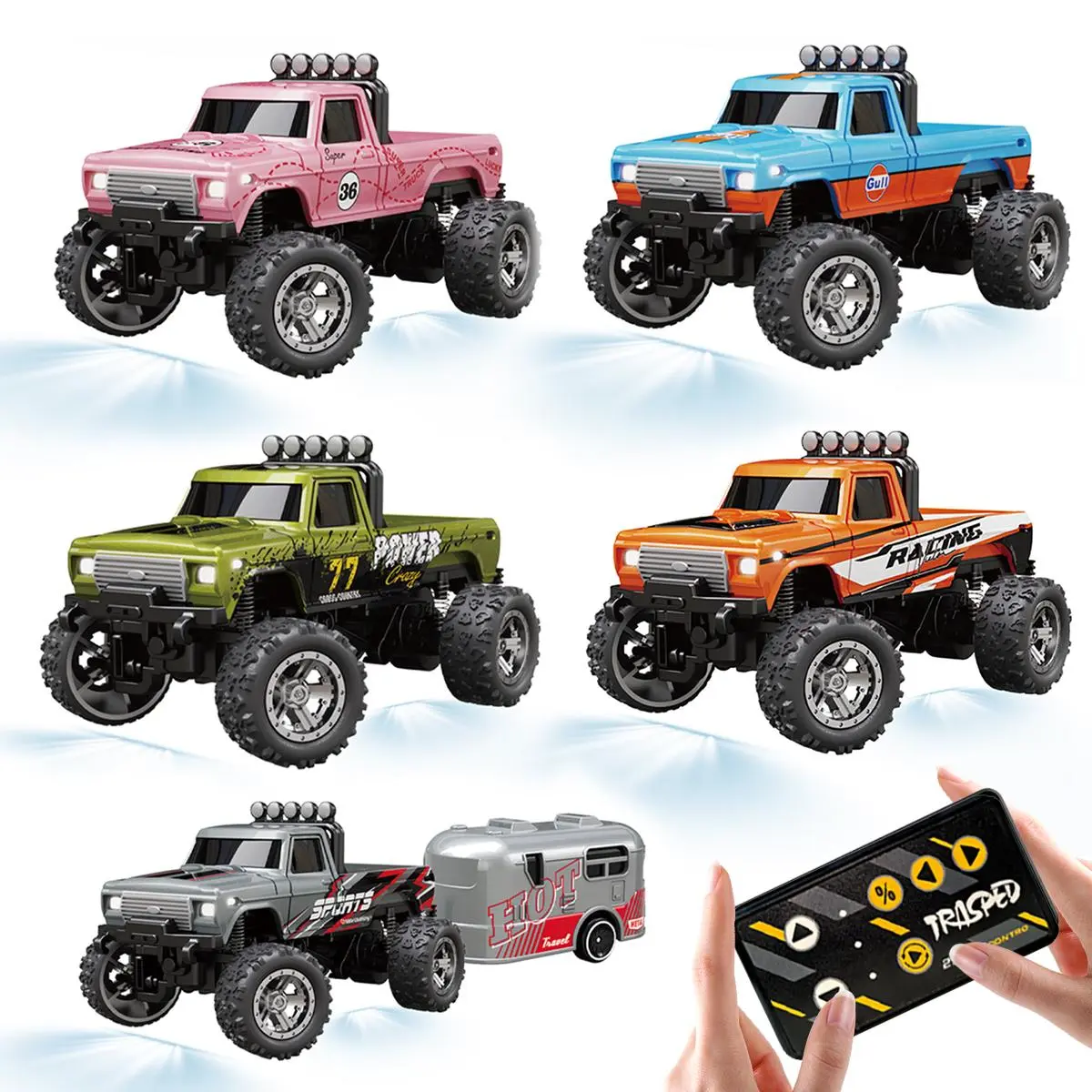 1:64 Mini Remote Control Monster Truck, 2.4G Mini Remote Control Car, Alloy Outer Off-road Truck, Birthday Gift