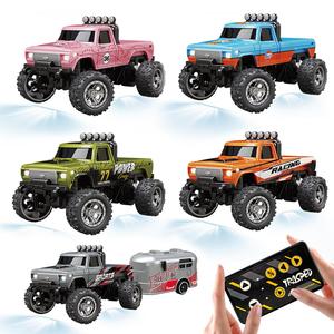 Mini Carrito de Bugggy Todo Terreno 1:64, Luces Geniales, Ajustable de Velocidad, Control Remoto 2.4g, Recargable por USB, Regalo de Navidad para Niños +6 Años
