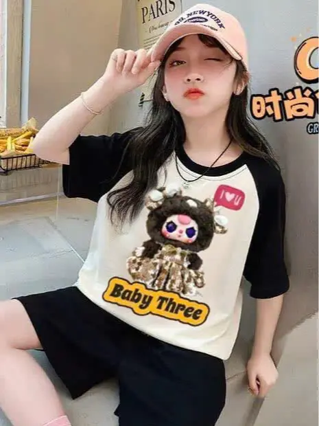 COMBO 4 BỘ  Bộ  ÁO Cộc TAY 4 MÀU 4 HÌNH BABY THEREE HOT TREN 2025 DÀNH CHO BÉ GÁI 14-40KG Cotton set  áo  yếm  cho  bé  gái đồ bộ  legging  cho  bé  gái set chobe gai xinh set  đồ  bé  gái bộ  ngủ  cộc  cho  bé  gái quâ  notreem         cho  bé  gái quần 4