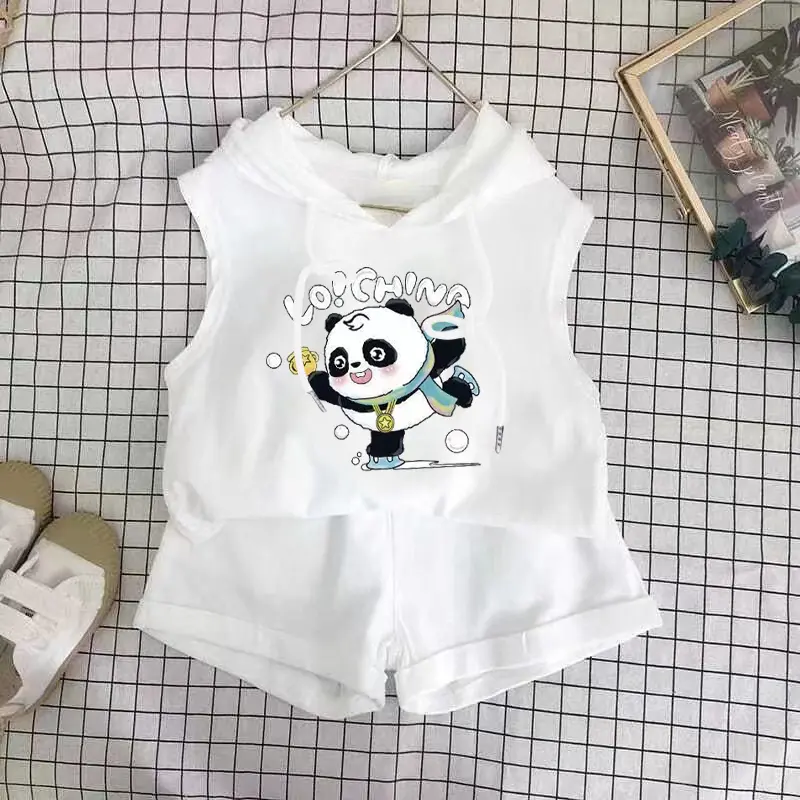 2025 Dopamine Outfit Korean Style Hot Item Full Set Versatile Hooded Trendy Style Unisex Baby Casual Cartoon
