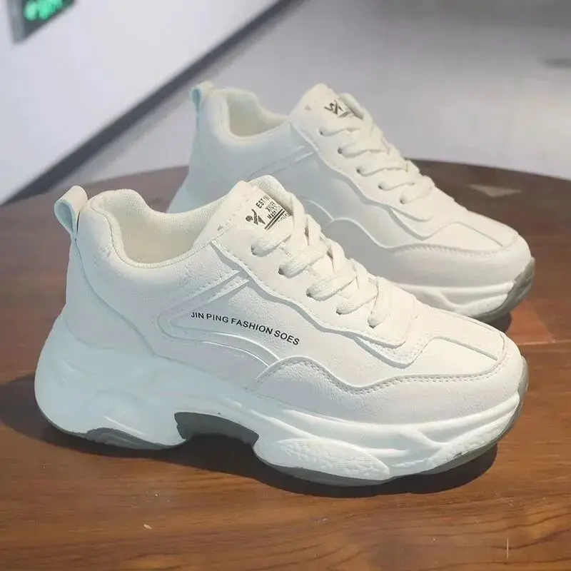 Dad Shoes, Da Mềm, Dành Cho Nữ, Hợp Xu hướng, Bộ Sưu Tập Thu Đông 2024, Giày Trắng, Đế Dễ Phối Đồ Giày Thể Thao Thường Ngày