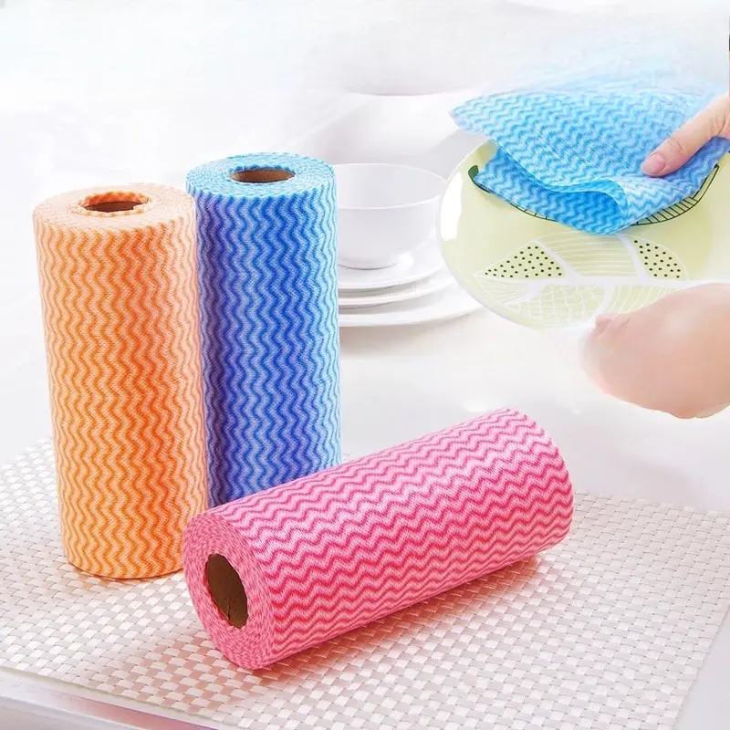 Non Woven Towel Wiping Tissue Washing Cleaning Cloth Multipurpose Reusable Washable Disposable Kitchen Rag Roll
