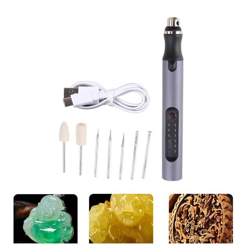 Lightweight Design Electric Grinding Pen Adjustable 3 Gears Speeds Rechargeable 6
