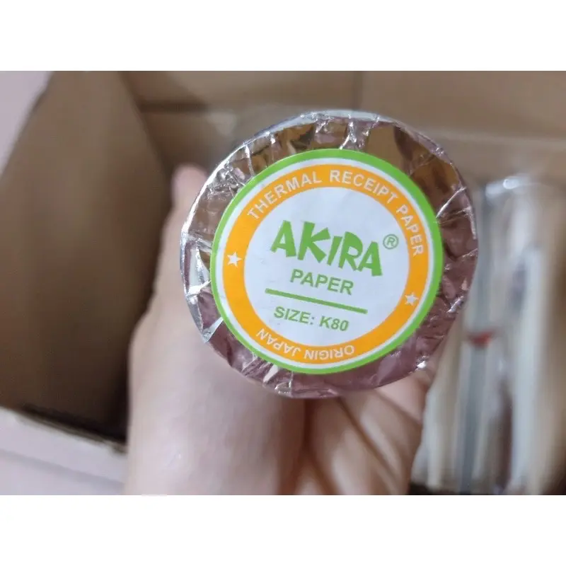 Giấy in hoá đơn nhiệt akira 100 cuộn /1 thùng khổ k80Fi45 0