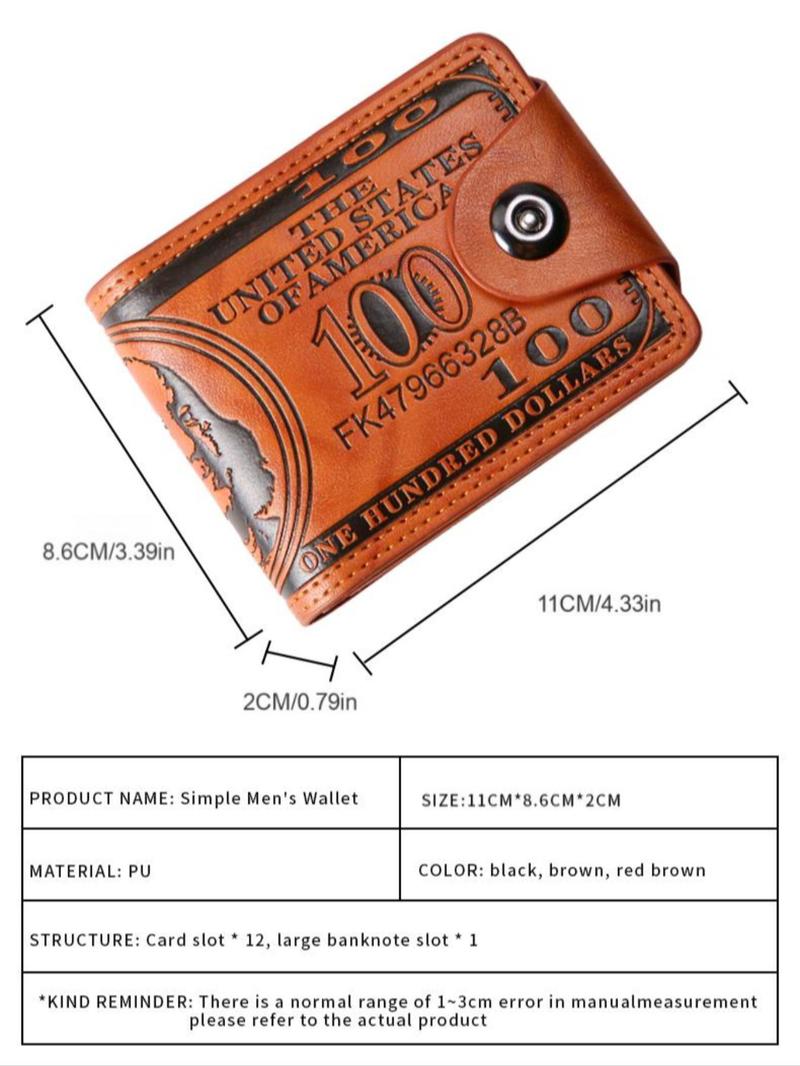 Product Introduction of Men's Vintage Casual Wallet, Fashionable All Over Print Card Holder with Coin Pocket, Durable Credit Card Wallet for Daily Commuting and Travel 1