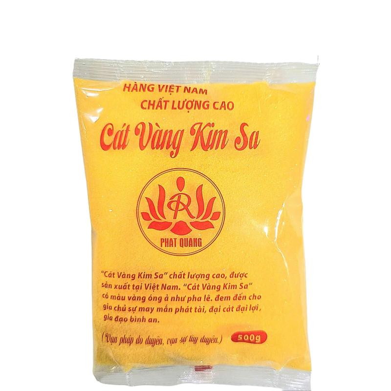 Cát vàng Kim Sa, Cát Kim Sa - Không Tạp Chất, Dùng Cho Lư Hương Thờ (Dạng mịn 500g)
