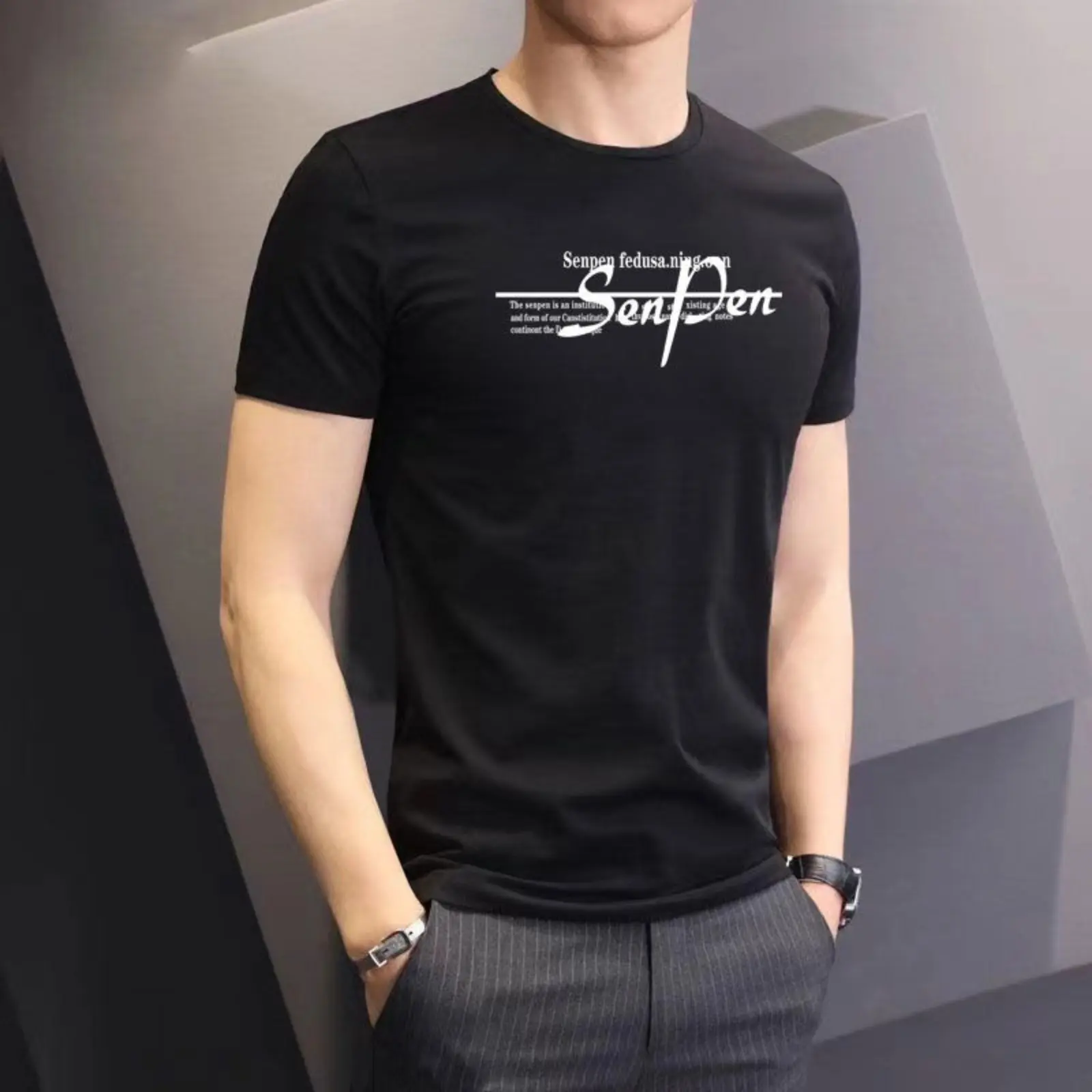 Áo Thun Ngắn Tay, Trang Phục Mùa Hè Cho Nam, Phong Cách Hàn Quốc, Tay Lỡ, Phần Mỏng, Mỏng Vừa Vặn, Áo Sơ Mi Lớp Nền Dễ Phối Đồ Xu Hướng, Cỡ Lớn, Thích Hợp Cho Giới Trẻ, Áo Thun Ngắn