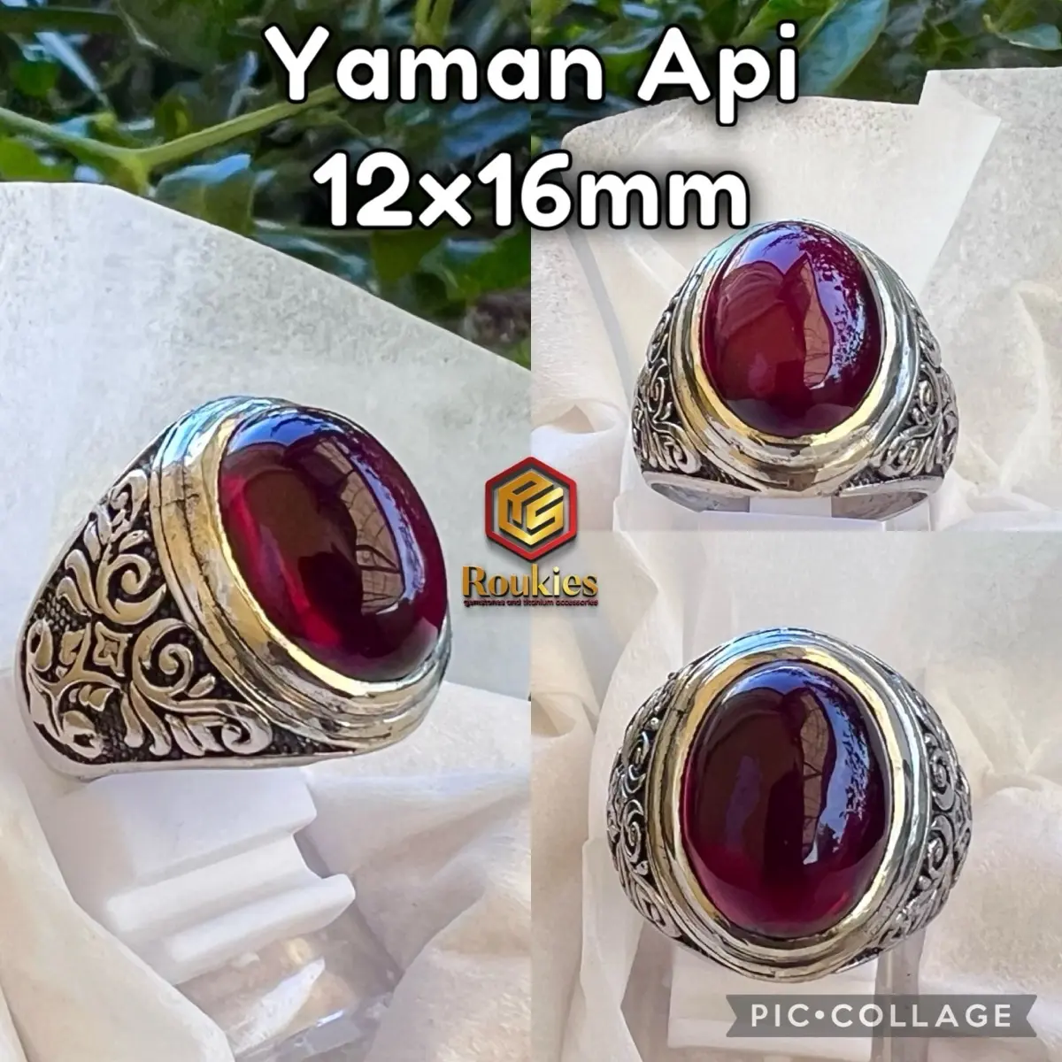 CINCIN ALPAKA TANAM YAMAN API 12x16mm