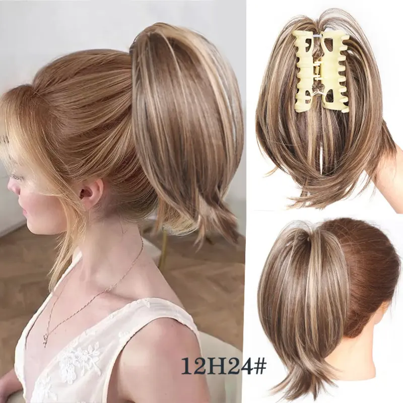 Scrunchie Tóc Đuôi Ngựa Thẳng Lộn Xộn, Phụ Kiện Tóc, Kẹp Tóc Càng Cua Updo, Búi Tóc, Bồng Bềnh Và Tự Nhiên, Mảnh Tóc Giả, Dành Cho Nữ 4