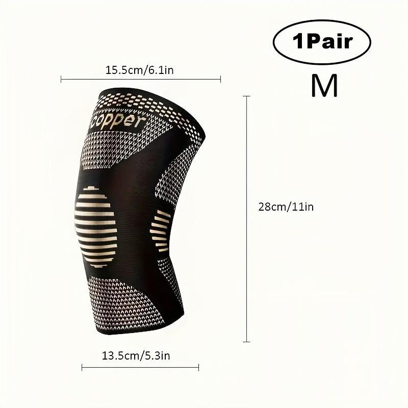 Copper Knee Pads, 1 Pair Breathable Knee Brace, Sports Knee Protector for Yoga, Lifting, Football, Basketball, Running, Gym, Workout 1