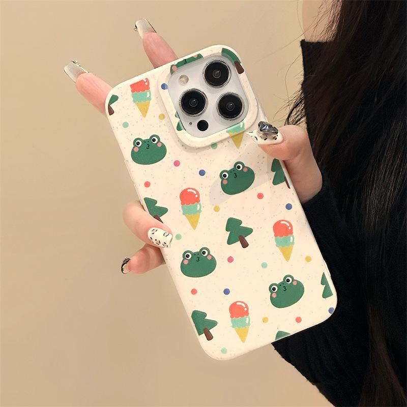 Ốp Điện Thoại, Thiết Kế Hình Hoạt Hình, Dành Cho Nữ, Tương Thích Với iPhone 15, 11, 12, 13 / 14Promax, Dễ Thương, Làm Bằng Vỏ Lúa Mì 0