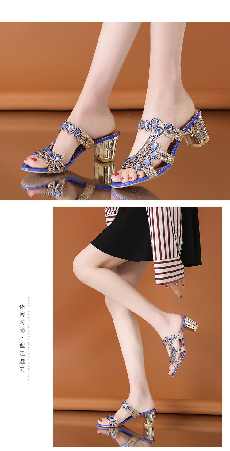 Product Introduction of Dép Lê Mùa Hè, Dành Cho Nữ, Gót Chunky, Phong Cách Ngoài Trời, đính đá Ngầu Và Cao Gót, Dép, Phong Cách Mẹ, Phong Cách Phương Tây, Hàng Mới Về 2024 7
