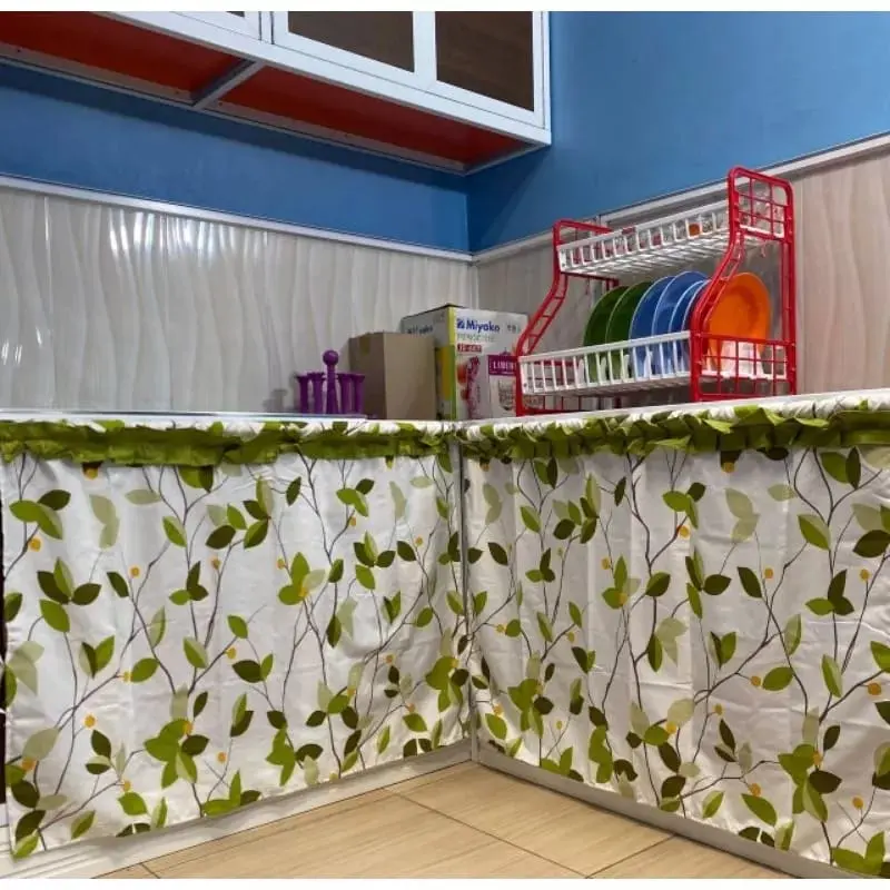 5 PCS PAKET HEMAT Gorden Kolong Dapur Bawah Meja Kompor dan Westafel Motif Terbaru 7