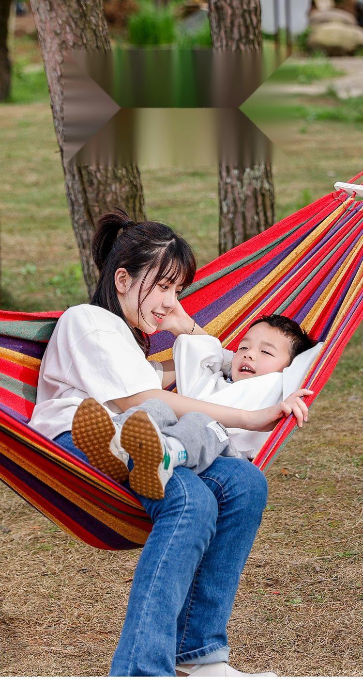 Product Introduction of Hammock Outdoor Swing Outdoor Picnic Beach Indoor Anti-Flip Dormitory Adult and Children Glider Hanging Basket Removable and Washable 2