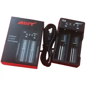 CHARGER BATERAI MERK AWT 2 SLOT KABEL FAST CHARGING