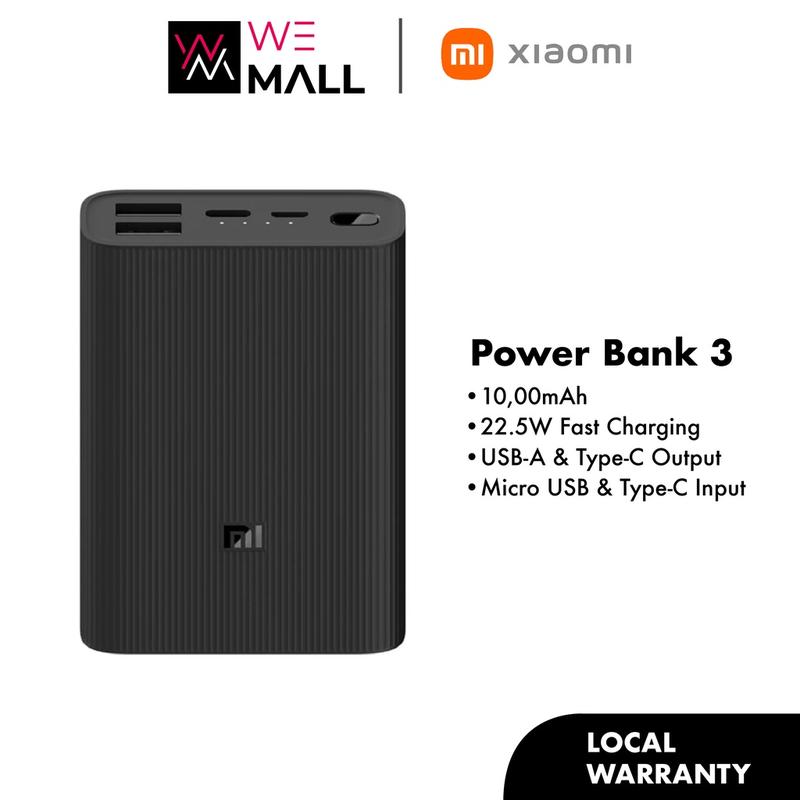 Xiaomi Powerbank 3 10000mAh 22.5W Fast Charging Ultra Compact Power Bank - PB1022ZM Battery Type C