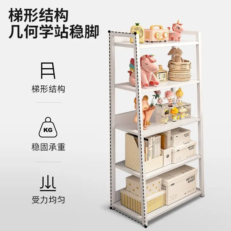 Kệ Sách Sàn, Vật Dụng Gia Đình, Chất Liệu Sắt Đơn Giản, Nhiều Tầng, Lưu Trữ Trưng Bày, Kệ Hình Thang, Thích Hợp Cho Phòng Khách Và Phòng Ngủ, Lưu Trữ 5