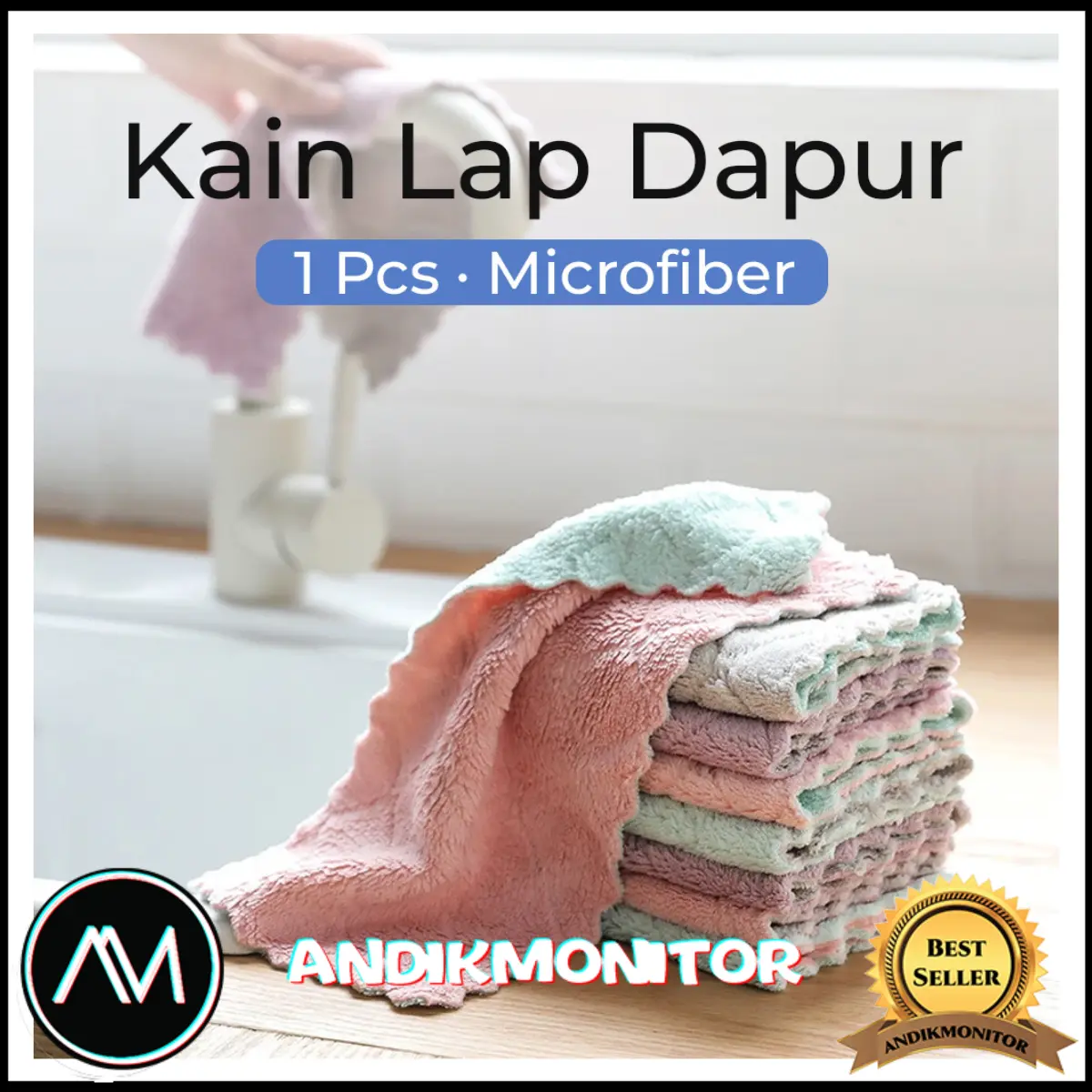 Kain lap dapur microfiber cleaning cloth / kain lap piring anti minyak Pembersih Clean