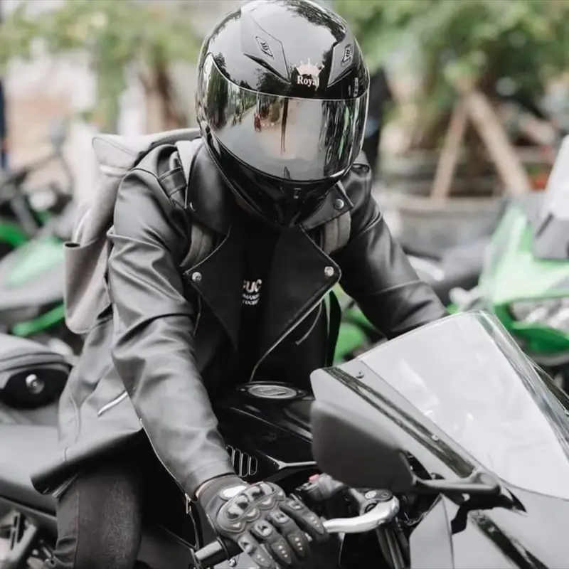 Mũ bảo hiểm fullface Royal M138B Helmet màu trơn va tem redbull  - 5